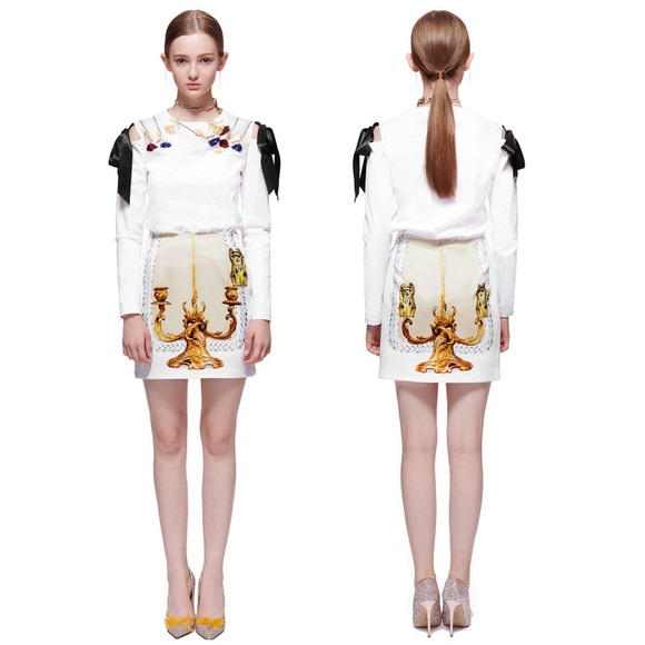 Labriells Lucky Cat Printed Mini Skirt NWT - Picture 11 of 15